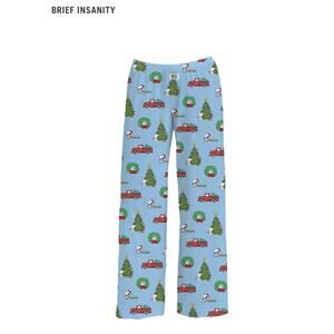 New Peanuts Snoopy Brief Insanity Pajama Pants Adult Unisex Small Christmas